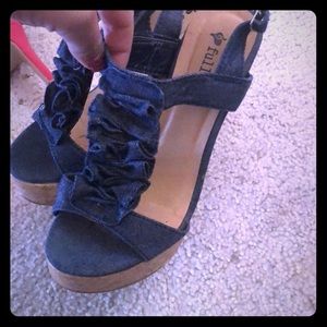 Denim wedges light weight comfortable